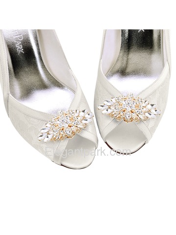 EletantPark Silver Gold Women Wedding Dress Accessories Gift Rhinestones Hat Shoe Clips 2 Pcs