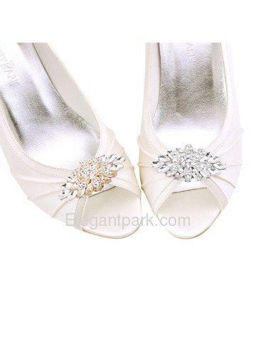 EletantPark Silver Gold Women Wedding Dress Accessories Gift Rhinestones Hat Shoe Clips 2 Pcs