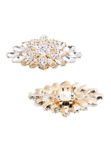 EletantPark Silver Gold Women Wedding Dress Accessories Gift Rhinestones Hat Shoe Clips 2 Pcs