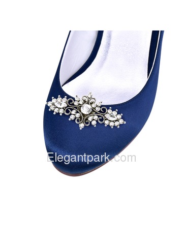 EletantPark Antique Silver Women Wedding Dress Accessories Gift Leaf Rhinestone Hat Shoe Clips 2 Pcs