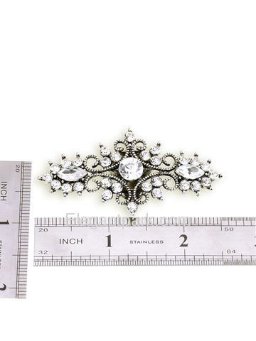 EletantPark Antique Silver Women Wedding Dress Accessories Gift Leaf Rhinestone Hat Shoe Clips 2 Pcs