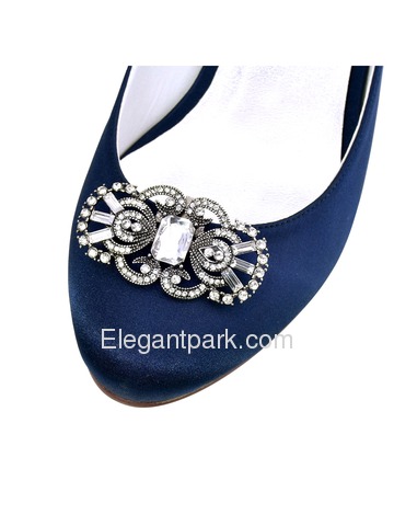 EletantPark Antique Silver Women Wedding Dress Accessories Rhinestones Pearls Hat Shoe Clips 2 Pcs