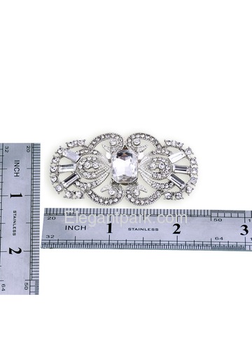 EletantPark Antique Silver Women Wedding Dress Accessories Rhinestones Pearls Hat Shoe Clips 2 Pcs