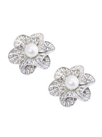 EletantPark Silver Gold Women Wedding Dress Accessories 3D Flower Pearl Rhinestones Shoe Clips 2 Pcs