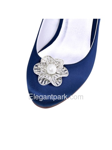 EletantPark Silver Gold Women Wedding Dress Accessories 3D Flower Pearl Rhinestones Shoe Clips 2 Pcs