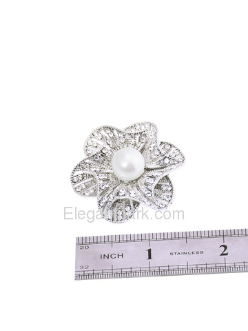 EletantPark Silver Gold Women Wedding Dress Accessories 3D Flower Pearl Rhinestones Shoe Clips 2 Pcs