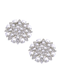 ElegantPark New Fashion Pearls Rhinestones Wedding Party Shoe Clips Two Pieces Including