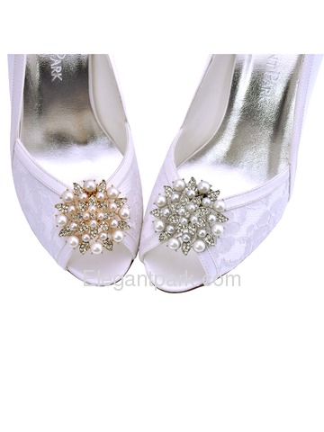 ElegantPark New Fashion Pearls Rhinestones Wedding Party Shoe Clips Two Pieces Including