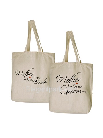 ElegantPark Mother of the bride groom Tote Bag Natural Canvas 100% Cotton