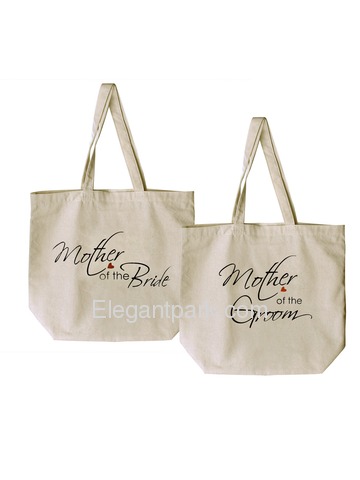 ElegantPark Mother of the bride groom Tote Bag Natural Canvas 100% Cotton