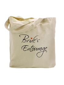 ElegantPark Bridal Bride`s Entourage Tote Bag For Wedding Party Natural Canvas 100% Cotton