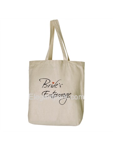 ElegantPark Bridal Bride`s Entourage Tote Bag For Wedding Party Natural Canvas 100% Cotton