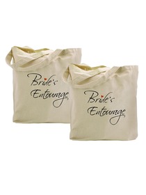 ElegantPark Bride`s Entourage Tote Bag Natural Canvas 100% Cotton 2 Packs