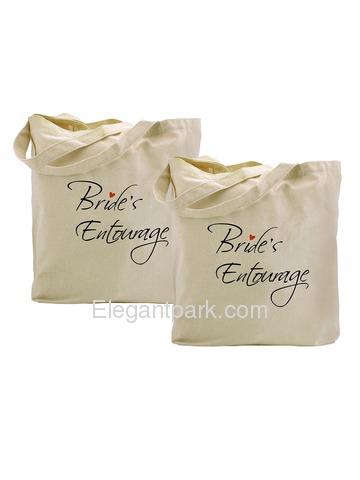 ElegantPark Bride`s Entourage Tote Bag Natural Canvas 100% Cotton 2 Packs