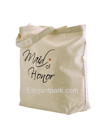 ElegantPark Maid of Honor Tote Bag Natural Canvas 100% Cotton