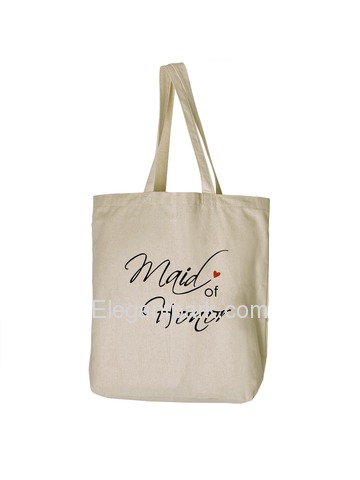 ElegantPark Maid of Honor Tote Bag Natural Canvas 100% Cotton