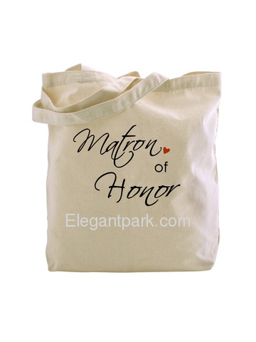 ElegantPark Matron of Honor Tote Bag Natural Canvas 100% Cotton