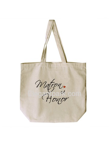 ElegantPark Matron of Honor Tote Bag Natural Canvas 100% Cotton