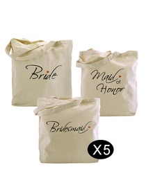 Women Wedding Bride to Be Bridal Shower Bachelorette Gifts Tote Bags Set for Canvas 100% Cotton
