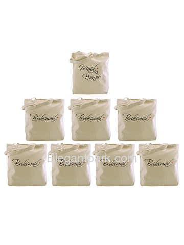 Tote bag Set Wedding Favors Bride to Be Bridal Shower Bachelorette Gifts Canvas 100% Cotton