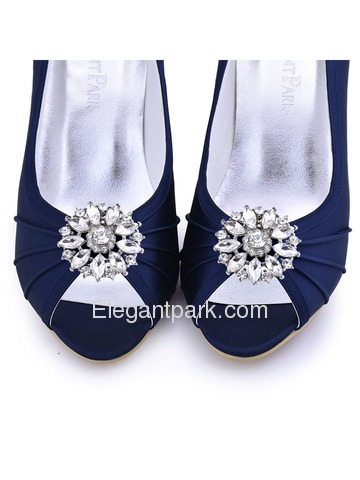 BQ ElegantPark Fashion Decorative Round Rhinestones Crystal Wedding Party Shoe Clips 2 Pcs