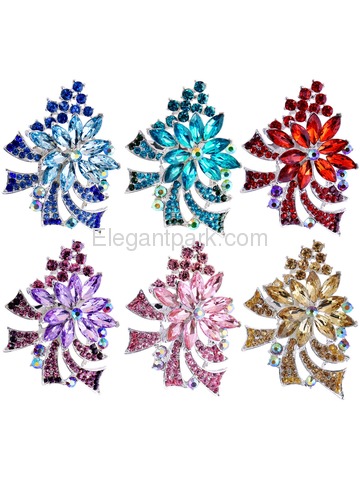 BP1708 Crystals Brooch Pin Women Fashion Jewelry Blooming Maple Tree