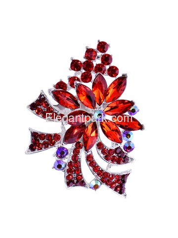 BP1708 Crystals Brooch Pin Women Fashion Jewelry Blooming Maple Tree