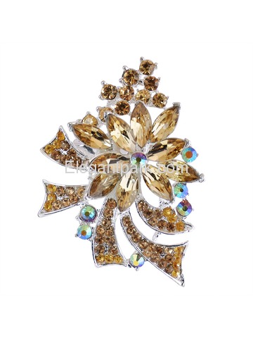 BP1708 Crystals Brooch Pin Women Fashion Jewelry Blooming Maple Tree