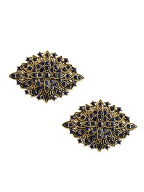 CG Women 2 Pcs Shoe Clips Antique Gold Leaf Design Rhinestones Wedding Party Decoration Gift