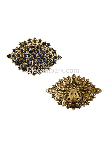 CG Women 2 Pcs Shoe Clips Antique Gold Leaf Design Rhinestones Wedding Party Decoration Gift