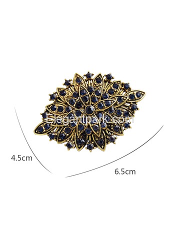 CG Women 2 Pcs Shoe Clips Antique Gold Leaf Design Rhinestones Wedding Party Decoration Gift