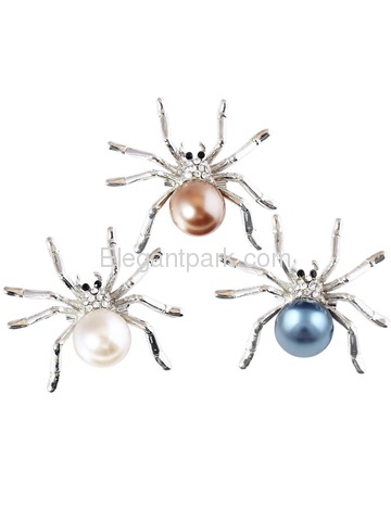 BP1710 Women Fashion Jewelry Spider Pearls Gift Dress Brooch Pins