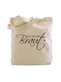 ICH BIN DIE BRAUT Hochzeit 100% Baumwolle Tasche Einkauftsstasche Geschenktüten