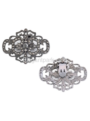 CK Antique Silver Crown Design Rhinestones Wedding Party Decoration Shoe Clips