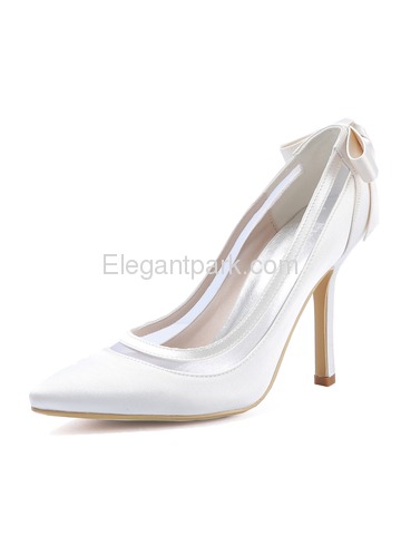 HC1806 Women Strappy Pointed Toe High Heel Pumps Satin Evening Wedding Party Shoes (HC1806)