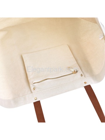 ElegantPark Reusable Tote Travel Luggage Shopping Bag with Interior Pocket 100% Cotton, Letter G