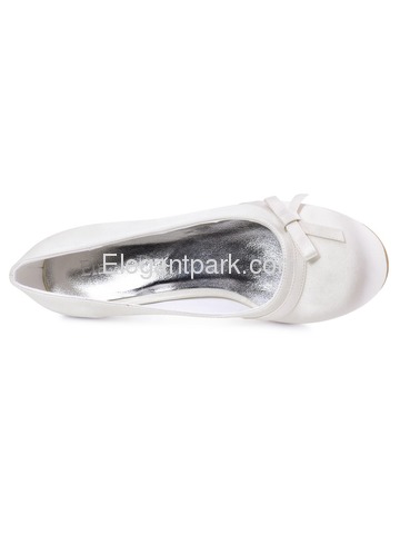 Elegantpark Ivory Round Toe Spool Heel Satin Bowknot Bridal Wedding Party Shoes (A0756)