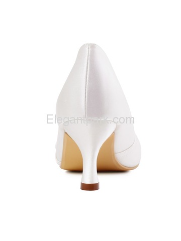 Elegantpark Ivory Round Toe Spool Heel Satin Bowknot Bridal Wedding Party Shoes (A0756)
