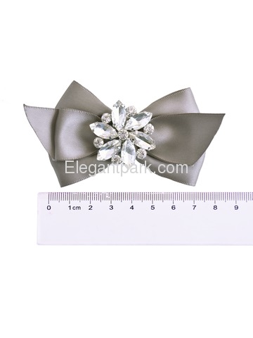 ElegantPark Women Wedding Accessories Bow satin with Rhinestones Crystal Shoe Clips 2Pcs