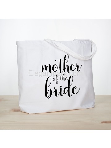 ElegantPark Mother of the Bride Jumbo Tote Bag for Wedding Gifts Canvas 100% Cotton Interior Pocket