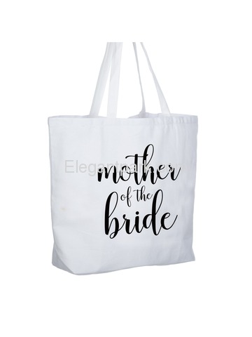 ElegantPark Mother of the Bride Jumbo Tote Bag for Wedding Gifts Canvas 100% Cotton Interior Pocket