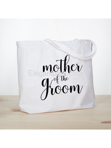 ElegantPark Mother of the Groom Jumbo Tote Bag for Wedding Gifts Canvas 100% Cotton Interior Pocket