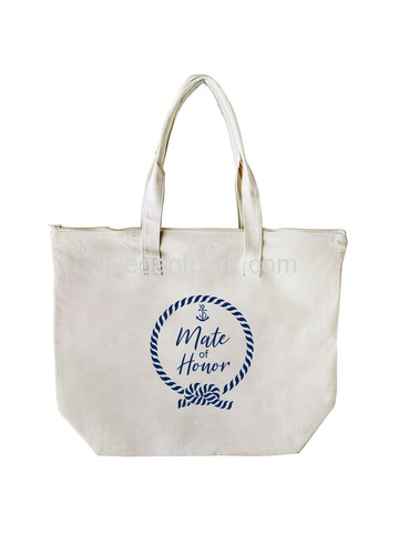 ElegantPark Loop Mate of Honor Tote Bag Wedding Bridal Shower Gifts Zip 100% Cotton