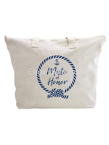 ElegantPark Loop Mate of Honor Tote Bag Wedding Bridal Shower Gifts Zip 100% Cotton