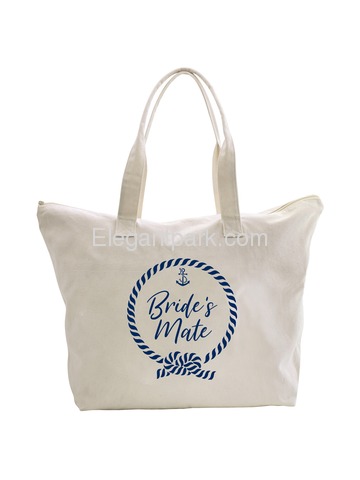 ElegantPark Loop Bride`s Mate Tote Bag Wedding Bridal Shower Gifts Zip 100% Cotton