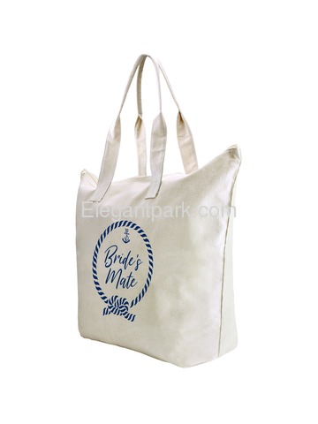 ElegantPark Loop Bride`s Mate Tote Bag Wedding Bridal Shower Gifts Zip 100% Cotton