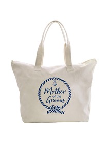 ElegantPark Loop Mother of the Groom Tote Bag Wedding Bridal Shower Gifts Zip 100% Cotton