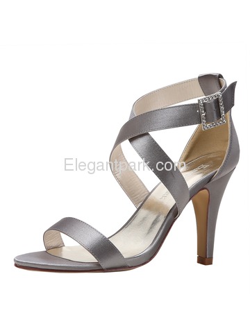 ElegantPark HP1818 High Heels Pumps Cross Satin Wedding Evening Dress Sandal Shoes (HP1818)