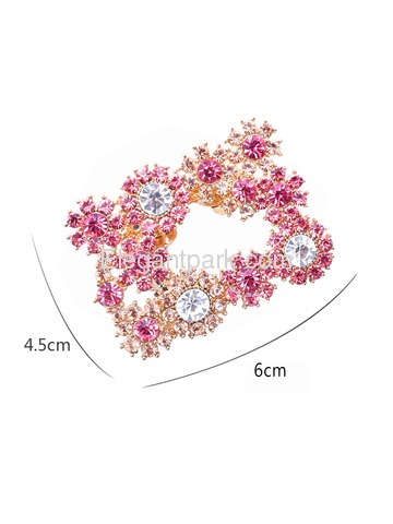 ElegantPark Silver Pink Rhinestones Shoe Clips Square Buckle Design Wedding Party Accessories 2 Pcs