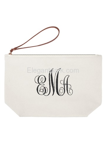 ElegantPark PERSONALIZED Custom Gift Travel Makeup Cosmetic Bag Wristlet Pouch Gifts with Zip